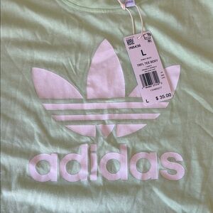 Adidas Mint Green Tee with White Trefoil Logo